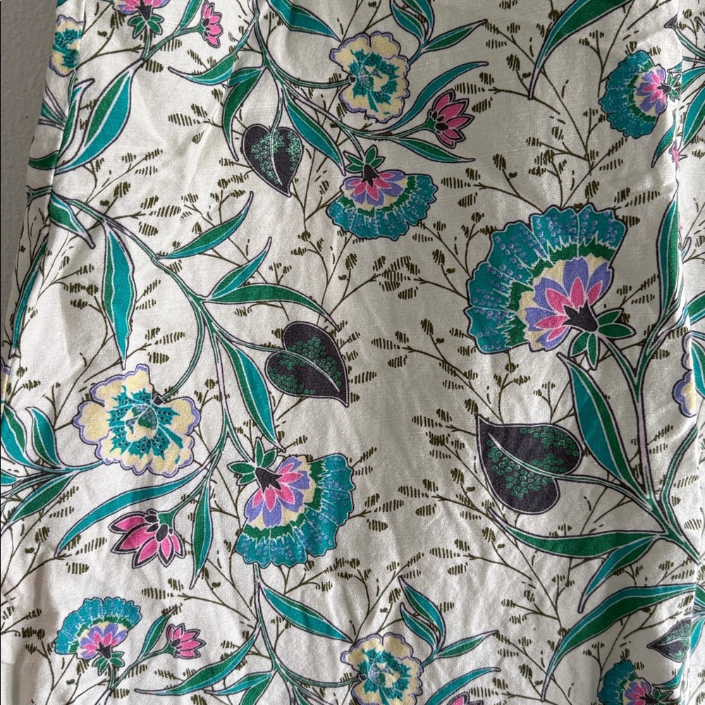 Loft Linen Blend Indian Block Print Dress Belt Not Included - Picture 5 of 7